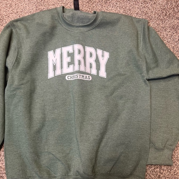 Green Merry Christmas Men's Sweater - Picture 1 of 2